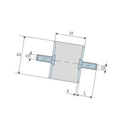 Amortyzator gumowy V2A, TYP A