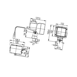 Reflektor roboczy, Xenon 1GA998534271 Hella 4082300233759