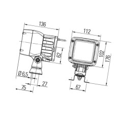 Reflektor roboczy, Xenon 1GA998534451 Hella 9002920138598