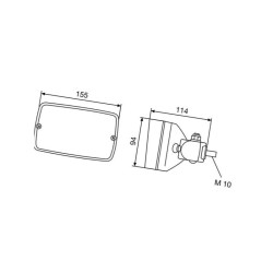 Lampa robocza prostokątna H3 P 1GA006875001 Hella 4082300035735