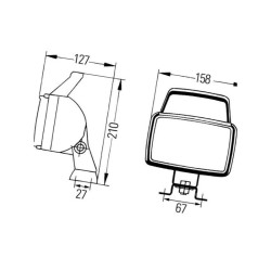 Lampa robocza prostokątna H3 H 1GA006991021 Hella 4082300040371