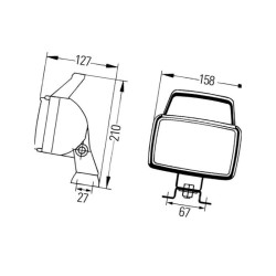 Lampa robocza prostokątna H3 H 1GA006991081 Hella 9002920086066