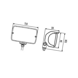 Lampa robocza prostokątna H3 P 1GA998522011 Hella 9002920085892