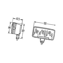 Lampa robocza prostokątna H3 T 1GD005700501 Hella 4082300018882