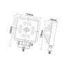 Lampa robocza kwadratowa LED, 24W 1920lm światło rozproszone