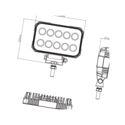 Lampa robocza LED, 15W 1900lm światło skupione
