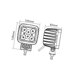 Lampa robocza kwadratowa LED, 42W 3780lm światło rozproszone