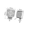 Lampa robocza kwadratowa LED, 42W 3780lm światło rozproszone