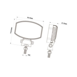Lampa robocza owalna LED, 15W 1900lm światło rozproszone