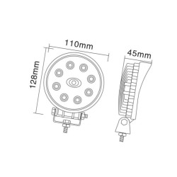 Lampa robocza okrągła LED, 24W 1920lm światło rozproszone