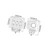 Lampa robocza kwadratowa LED, 60W 5400lm światło rozproszone