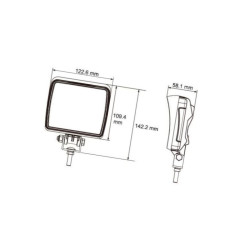 Lampa robocza kwadratowa LED, 18W 2160lm R23 światło rozproszone