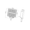 Lampa robocza kwadratowa LED, 24W 2272lm