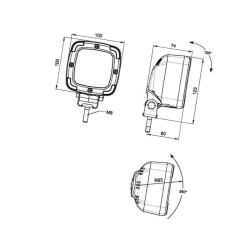 Lampa robocza kwadratowa LED, 15W 1800lm światło rozproszone