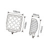Lampa robocza LED, 27W 500lm niebieska światło skupione