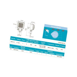 Lampa robocza kwadratowa LED, 8W 600lm
