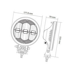 Lampa przednia LED, okrągła do jazdy dziennej 177mm