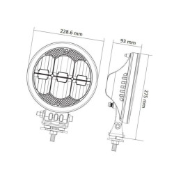 Lampa przednia LED, okrągła do jazdy dziennej 229mm