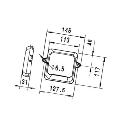 Lampa robocza LED kwadratowa, 7W 550lm Flat Beam Hella