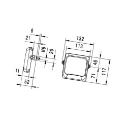 Lampa robocza LED kwadratowa, 7W 550lm Flat Beam Hella