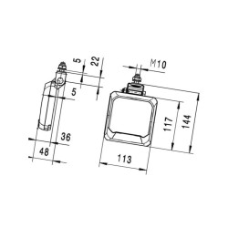 Lampa robocza LED kwadratowa, 7W 550lm Flat Beam Hella