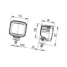 Lampa robocza LED kwadratowa, 30W 2000lm światło skupione Hella