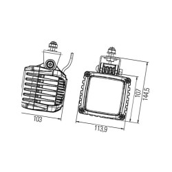 Lampa robocza LED kwadratowa, 43W 2000lm PowerBeam Hella