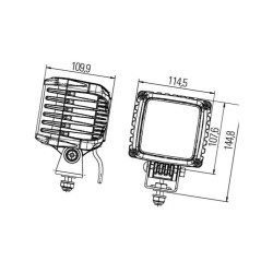 Lampa robocza LED kwadratowa, 43W 3000lm PowerBeam Hella
