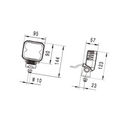 Lampa robocza LED kwadratowa, 25W 1200lm światło skupione Hella