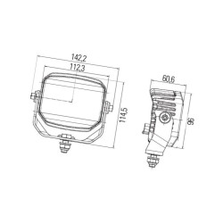 Lampa robocza LED kwadratowa, 22W 1300lm PowerBeam Hella