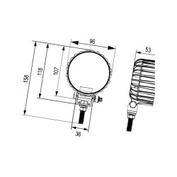 Lampa robocza LED okrągła , 1200lm światło skupione Hella Hella ValueFit 9002920154710