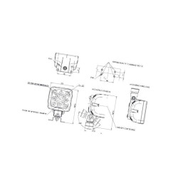 Lampa robocza LED kwadratowa, 1750lm Waś