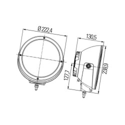 Lampa robocza LED okrągła , 30W Hella