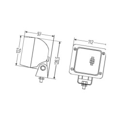 Lampa robocza kwadratowa H3, U 1GA007506002 Hella 9002920142038