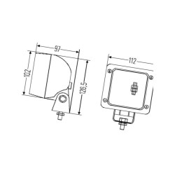 Lampa robocza kwadratowa H3, U 1GA007506081 Hella 9002920085908