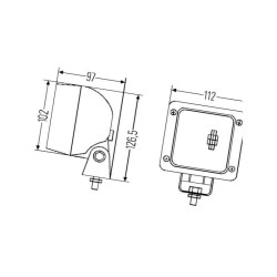 Lampa robocza kwadratowa H3, U 1GA007506451 Hella 9002920099769