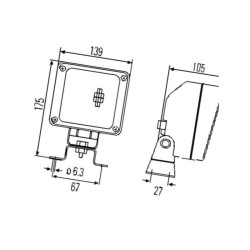 Lampa robocza kwadratowa H3, A 1GA998532011 Hella 9002920071130