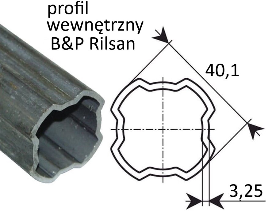 Profil wew. 40,1x3,25 4T szerokokątny serii S2 SFT Bondioli&Pavesi