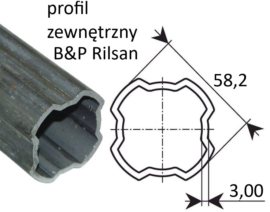 Profil zew. 4T - 58,2x3 4T S8/H7 szer.