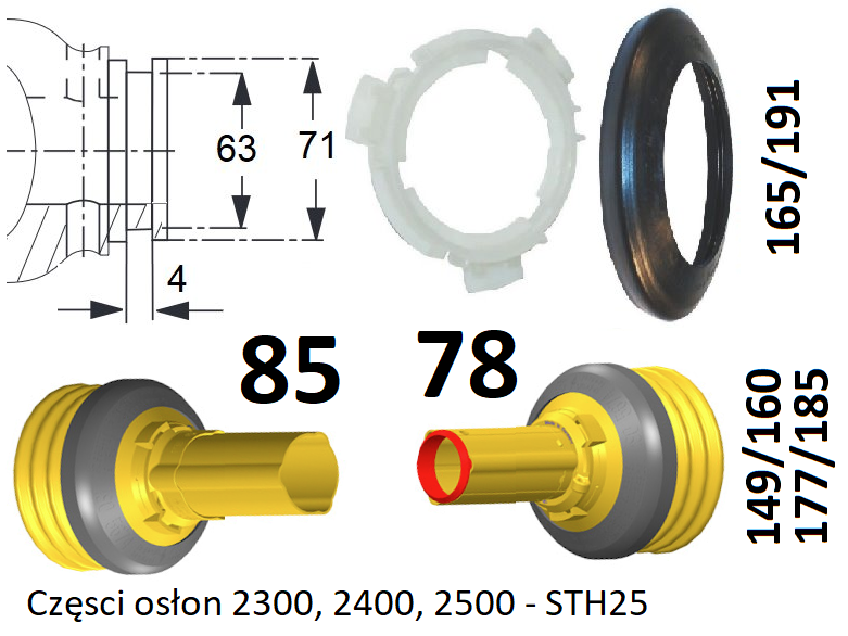 Części osłon 2300, 2400, 2500 - STH25