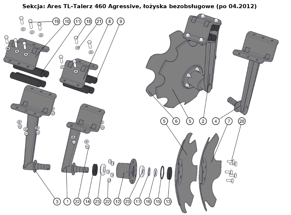 Talerz brony 460 5x116 bezobsługowe Agressive Ares TL po 04.2012