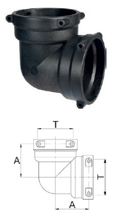 Kolanko rurowe 90° żeńskie / żeńskie