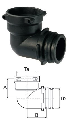 Kolanko rurowe 90° żeńskie / męskie