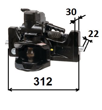 Części do prowadnic 4345 | Zaczepy transportowe, przesuwne. automatyczne do ciągników ze sworzniem fi 22mm w szynie 312mm x 30mm
