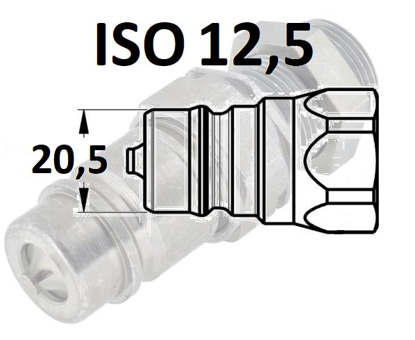 Szybkozłącza hydrauliczne grzybkowe ISO 12,5 wtyczka gwint panelowy metryczny M16x1,5-10L