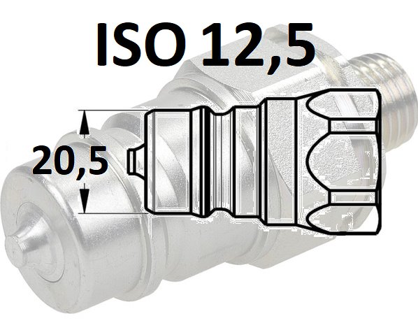 Szybkozłącza hydrauliczne grzybkowe ISO 12,5 wtyczka gwint zew. metryczny M20X1,5-12S