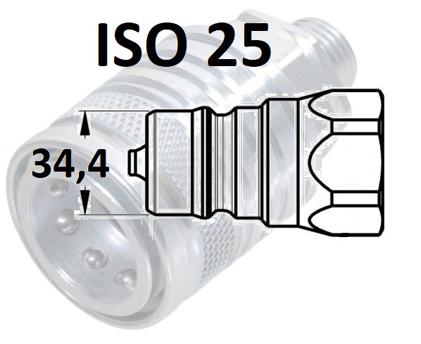 Szybkozłącza hydrauliczne grzybkowe ISO 25 gniazdo gwint zew. metryczny M42x2-30S