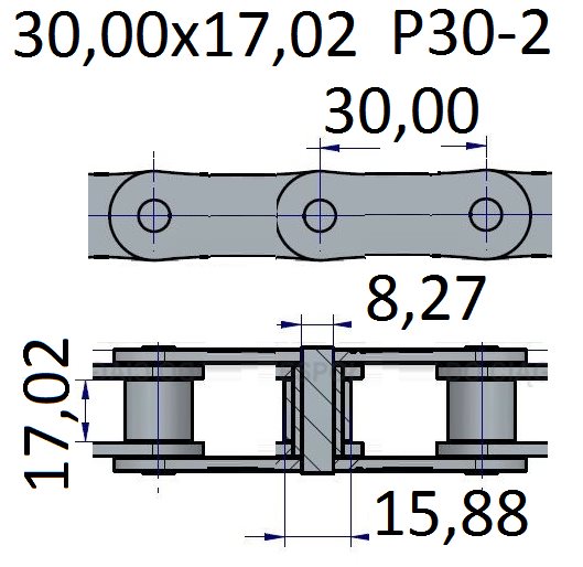 Łańcuchy 30.00x17.02 -P30-2