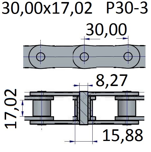 Łańcuchy 30.00x17.02 -P30-3