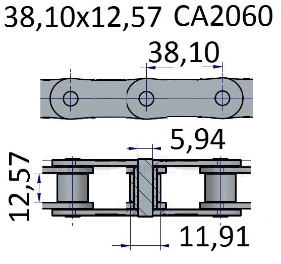Łańcuchy 38.10x12.57 -CA2060